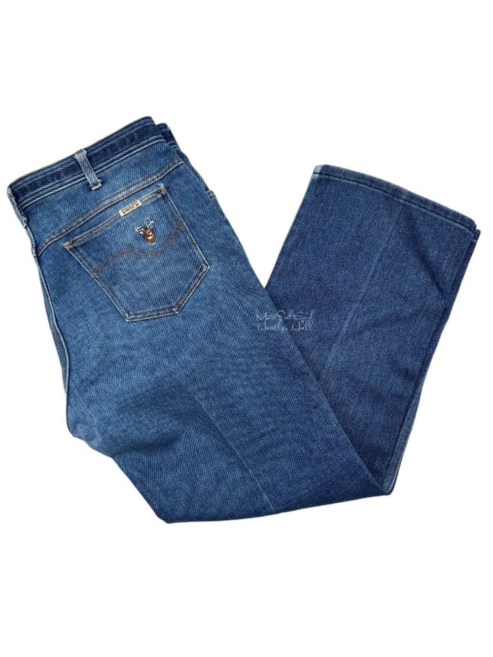 Vtg 70's Chaps Taylor Togs Stretch USA Made Embroidered Deer Relaxed Fit Jeans